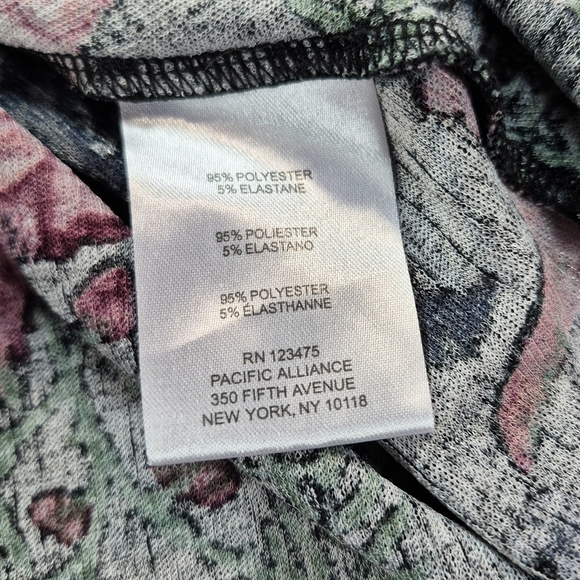 Ellen Tracy Floral 3/4 Sleeve Faux Wrap Dress Size M Vibrant Multicolor Midimax - Picture 12 of 13